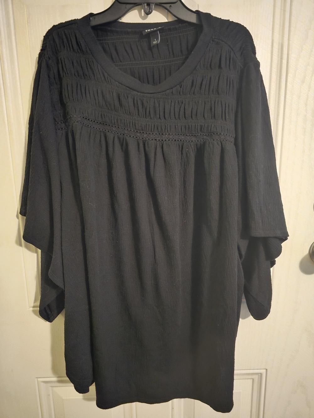 torrid Black Smocked Yoke Tunic Top